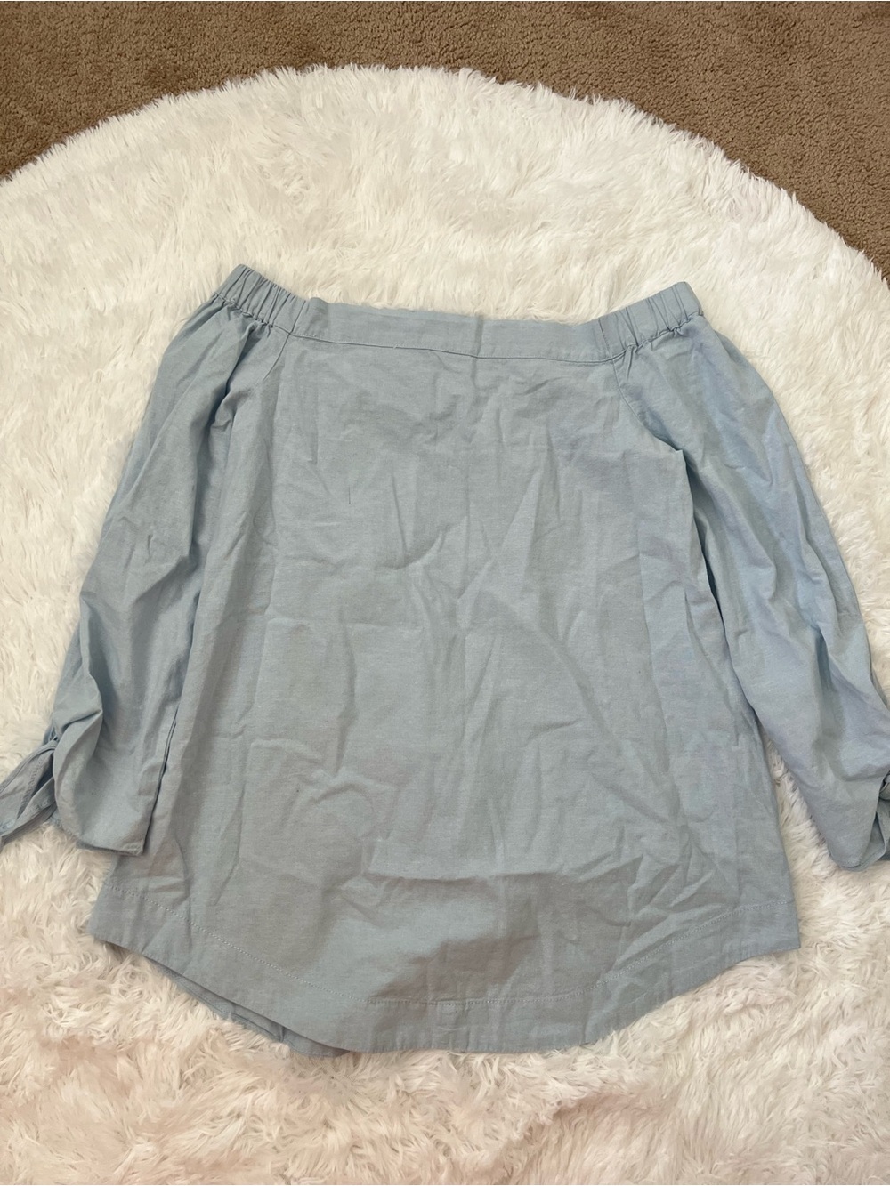 Free People Light Blue Off-Shoulder Women's Top